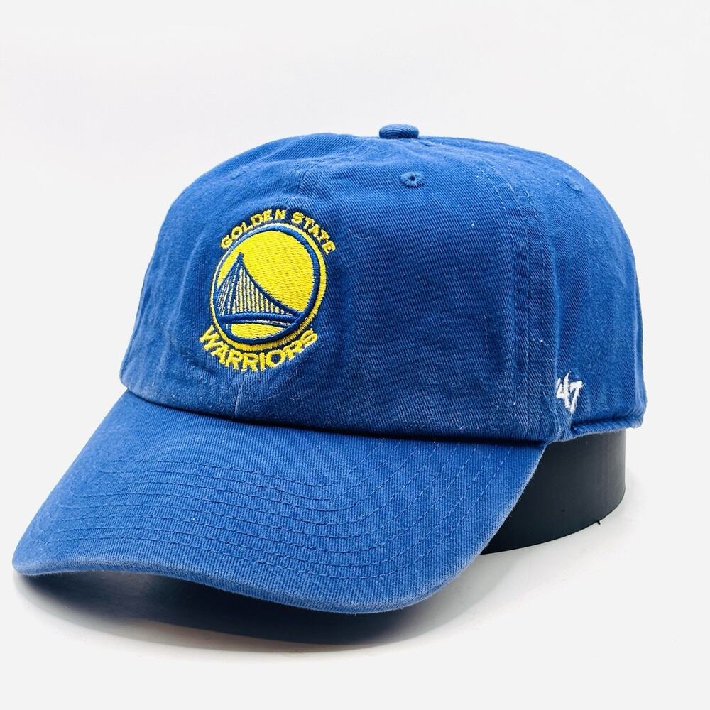 Golden State Warriors Hat Cap Strap Back Mens One Size Blue NBA Basketball '47